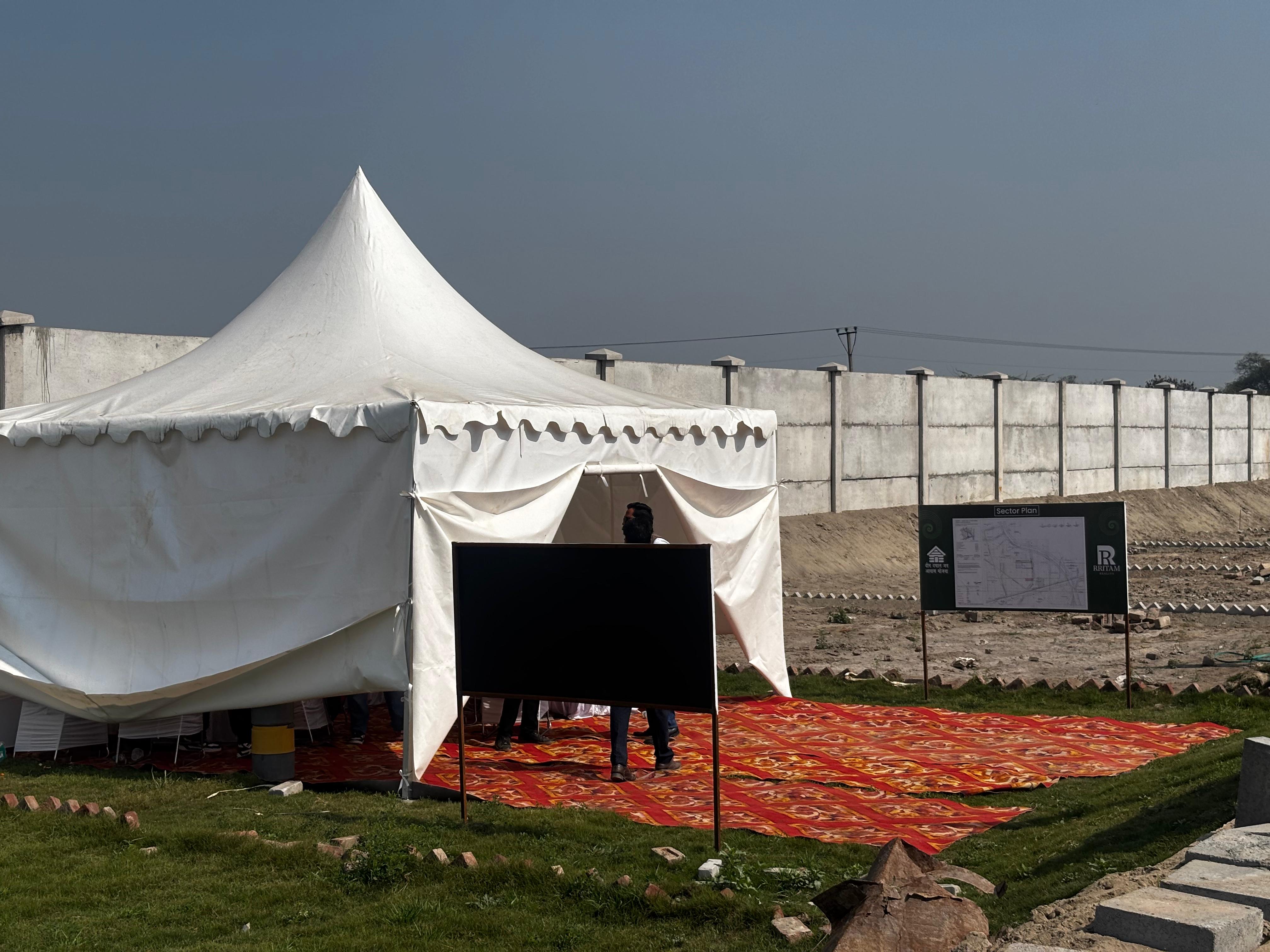 Wide view of real estate plot